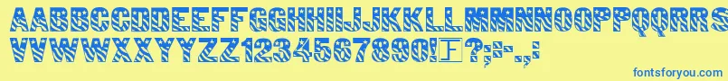 Patriot Font – Blue Fonts on Yellow Background