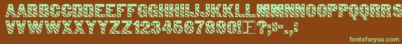 Patriot Font – Green Fonts on Brown Background