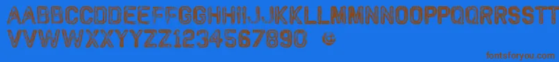 VtksClassic Font – Brown Fonts on Blue Background