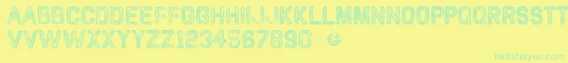 フォントVtksClassic – 黄色い背景に緑の文字