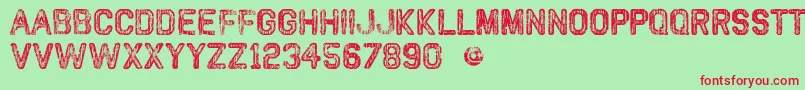 VtksClassic Font – Red Fonts on Green Background