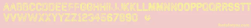 VtksClassic-Schriftart – Gelbe Schriften auf rosa Hintergrund