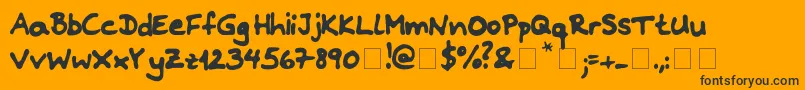 Riddleprint Font – Black Fonts on Orange Background