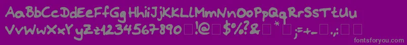 Riddleprint-fontti – harmaat kirjasimet violetilla taustalla