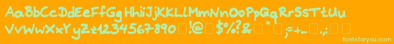 Riddleprint Font – Green Fonts on Orange Background