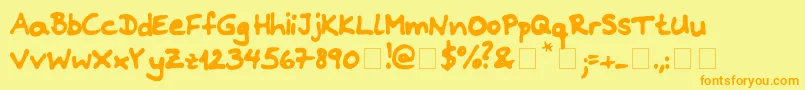 Riddleprint Font – Orange Fonts on Yellow Background
