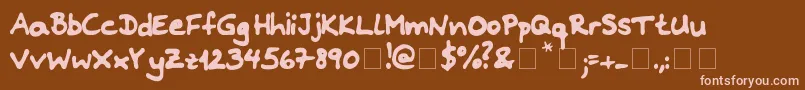 Riddleprint Font – Pink Fonts on Brown Background