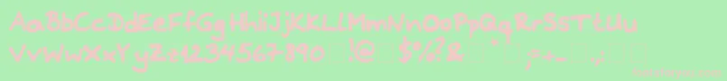 Riddleprint Font – Pink Fonts on Green Background