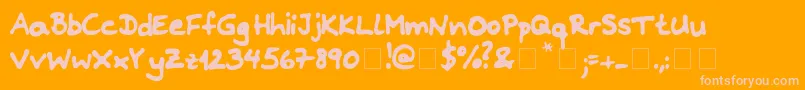 Riddleprint Font – Pink Fonts on Orange Background