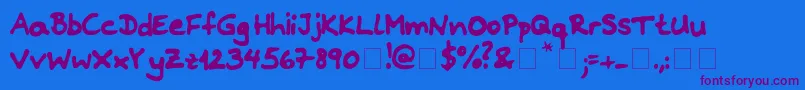 Riddleprint Font – Purple Fonts on Blue Background