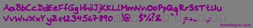 Riddleprint Font – Purple Fonts on Gray Background