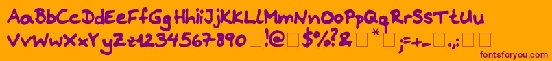 Riddleprint Font – Purple Fonts on Orange Background