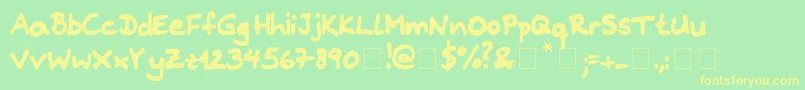 Riddleprint Font – Yellow Fonts on Green Background