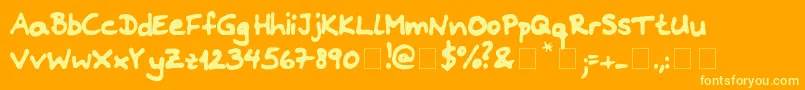 Riddleprint Font – Yellow Fonts on Orange Background