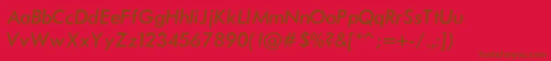 fuente FuturaNormalItalic – Fuentes Marrones Sobre Fondo Rojo