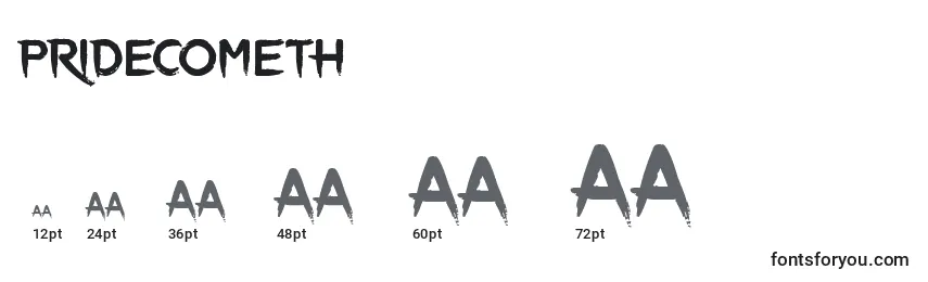 PrideCometh Font Sizes