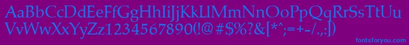 MarathonserialRegular Font – Blue Fonts on Purple Background