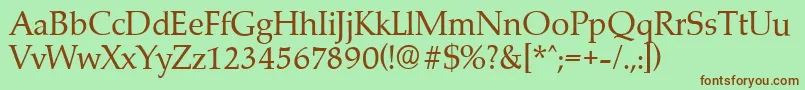 MarathonserialRegular Font – Brown Fonts on Green Background