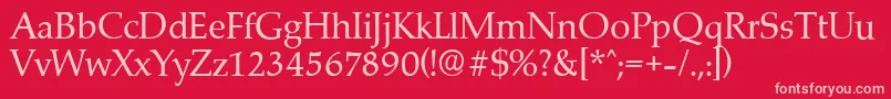 Fonte MarathonserialRegular – fontes rosa em um fundo vermelho