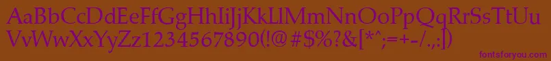 MarathonserialRegular Font – Purple Fonts on Brown Background