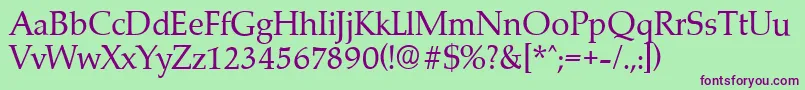 MarathonserialRegular Font – Purple Fonts on Green Background