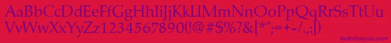MarathonserialRegular Font – Purple Fonts on Red Background
