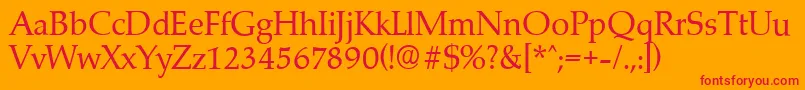 MarathonserialRegular Font – Red Fonts on Orange Background