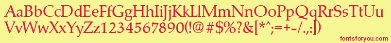 MarathonserialRegular Font – Red Fonts on Yellow Background