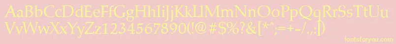 MarathonserialRegular-Schriftart – Gelbe Schriften auf rosa Hintergrund