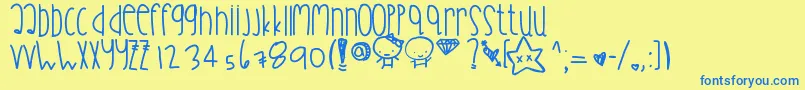 Daydreaming Font – Blue Fonts on Yellow Background