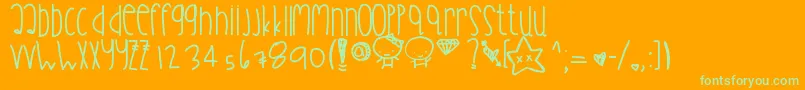 Daydreaming Font – Green Fonts on Orange Background