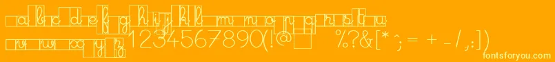 MaternellecolorCursiveCase Font – Yellow Fonts on Orange Background