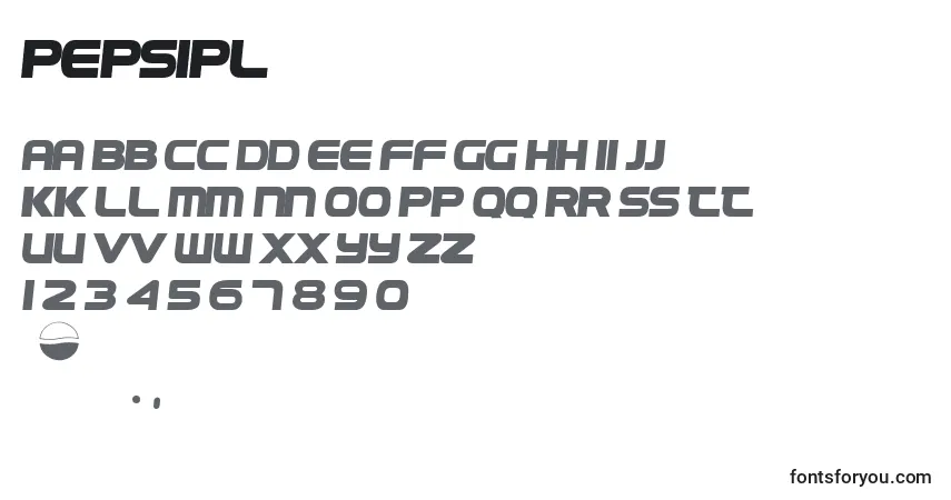 A fonte PepsiPl – alfabeto, números, caracteres especiais