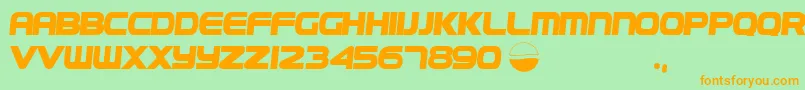 PepsiPl-Schriftart – Orangefarbene Schriften auf grünem Hintergrund