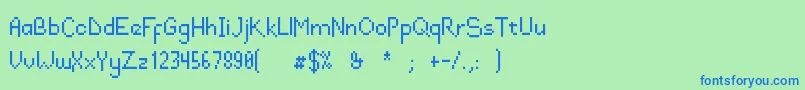 Draconianpixelsregular Font – Blue Fonts on Green Background