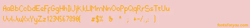 Draconianpixelsregular Font – Orange Fonts on Pink Background