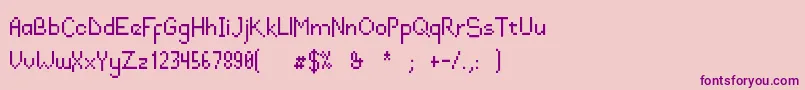 Draconianpixelsregular-fontti – violetit fontit vaaleanpunaisella taustalla