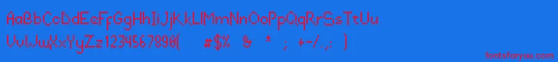 Draconianpixelsregular Font – Red Fonts on Blue Background