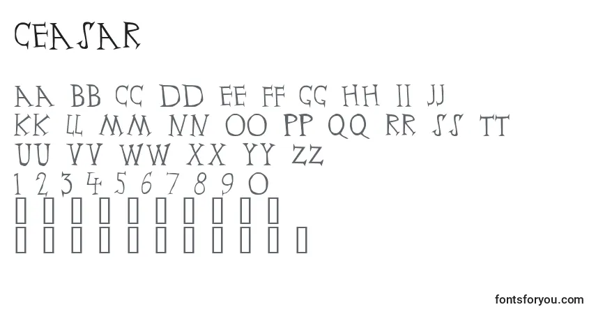 Ceasar Font – alphabet, numbers, special characters