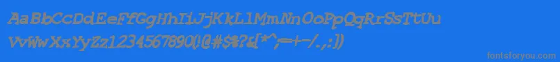 フォントSfEspionageHeavyOblique – 青い背景に灰色の文字