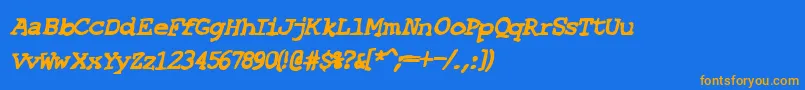 SfEspionageHeavyOblique Font – Orange Fonts on Blue Background