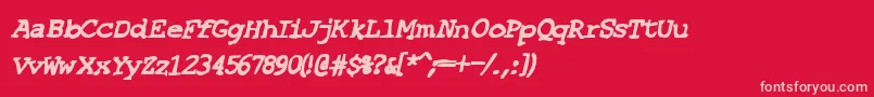 SfEspionageHeavyOblique Font – Pink Fonts on Red Background