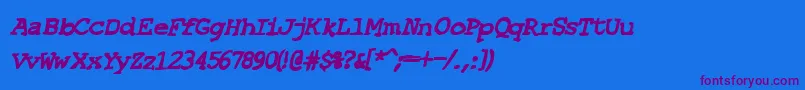 SfEspionageHeavyOblique Font – Purple Fonts on Blue Background