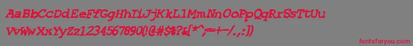 SfEspionageHeavyOblique Font – Red Fonts on Gray Background