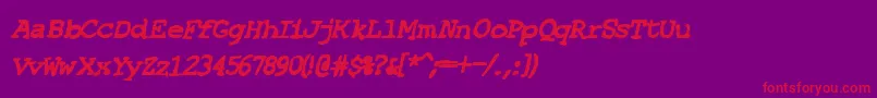 フォントSfEspionageHeavyOblique – 紫の背景に赤い文字