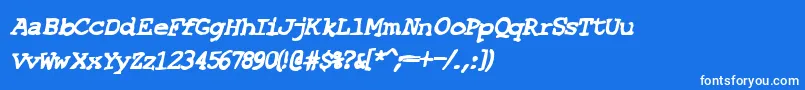 フォントSfEspionageHeavyOblique – 青い背景に白い文字