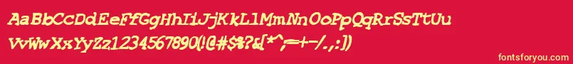 フォントSfEspionageHeavyOblique – 黄色の文字、赤い背景