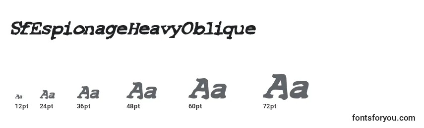 Размеры шрифта SfEspionageHeavyOblique