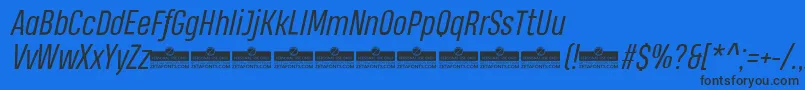 HeadingProBookItalicTrial Font – Black Fonts on Blue Background