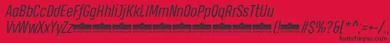 HeadingProBookItalicTrial Font – Black Fonts on Red Background